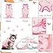 HACRAHO Cat Recovery Suit, 1 Pack Pink Fox Recovery Suit for Cat Cat Wound Surgery Recovery Suit for Cats Kitten, S