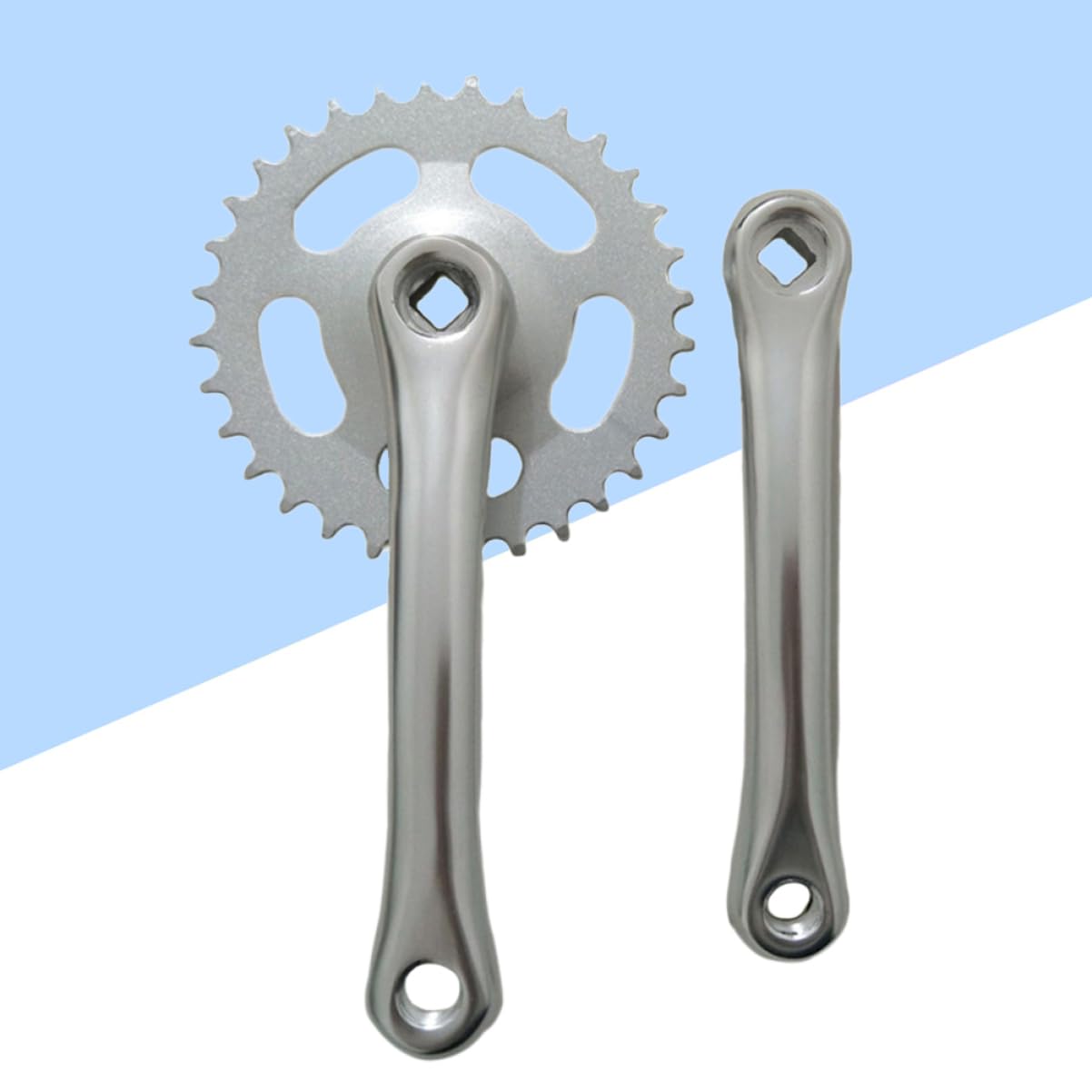 KOMBIUDA Guarnitura per Bicicletta in Lega di Alluminio 170mm Corona da 38 Denti Pedivella Argento Accessori per Bici off-Road