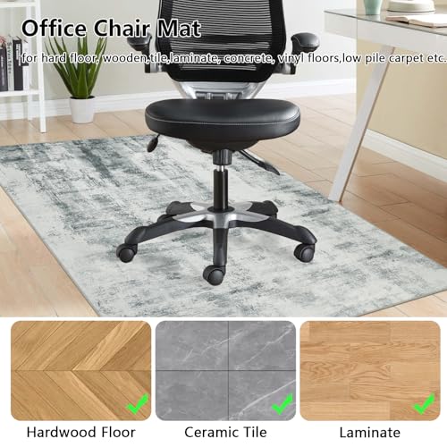 Famibay Bodenschutzmatte BüRostuhl 120x150cm Schreibtischstuhl Unterlage Grau Bodenmatte rutschfest Schutzmatte BüRostuhl Waschbar Kratzfest FußBodenschutz Stuhlunterlage