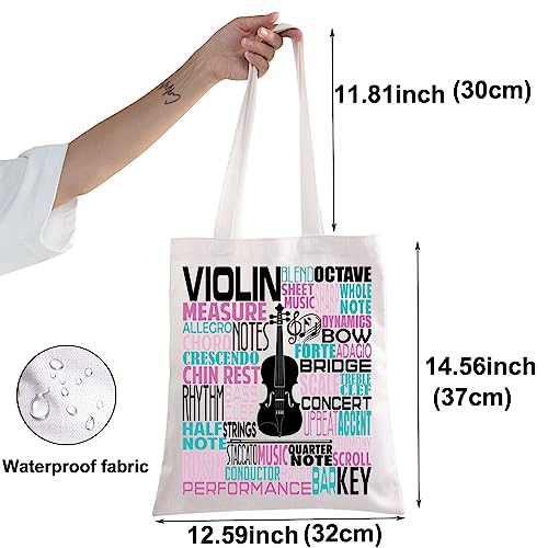 BWWKTOP Violinist Canvas Tote Bag Violin Lover Gift