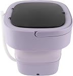 Laveuse portable, 6L Petit lave-linge portable et sécheuse Combo Mini Bucket pliable de laveuse avec panier drain pour appartement, sous-vêtements, chaussettes, vêtements de bébé (Purple)