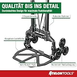 ATHLON TOOLS Treppensteiger Sackkarre klappbar TÜV geprüft – Profi Treppensackkarre aus Aluminium leicht - Extra Langer Griff 110cm & Ladefläche mit Anti Rutsch Pads - Transporthilfe für Treppen