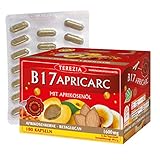 TEREZIA Apricarc Vitamin B17, 180 Kapseln I 1600mg Aprikosenöl Extrakt aus Aprikosenkerne Amigdalin I 100% natürlich - enthaltet Austernpilz, Reishi und Sanddorn I Bittere Aprikosenkerne Naturbelassen