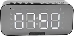 Relógio Despertador Digital G10, Caixa de Som Bluetooth 5.0, Display LED Espelhado, Rádio FM, USB, 3W