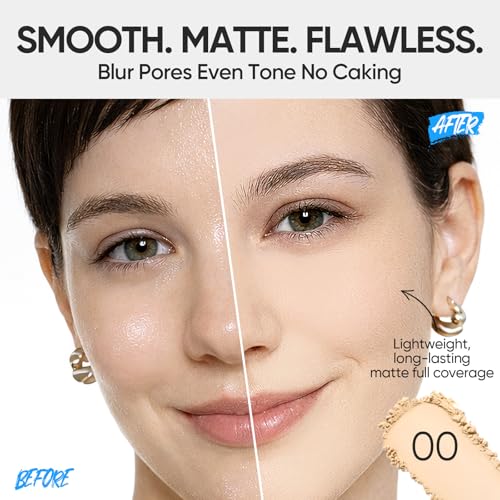 Image of SKINTIFIC Ultra Cover Powder Foundation For Oily Skin 00 Porcelain | Full coverage matte finish, one-swipe flawless, oil control, long-lasting pore-blurring pressed powder for oily skin.