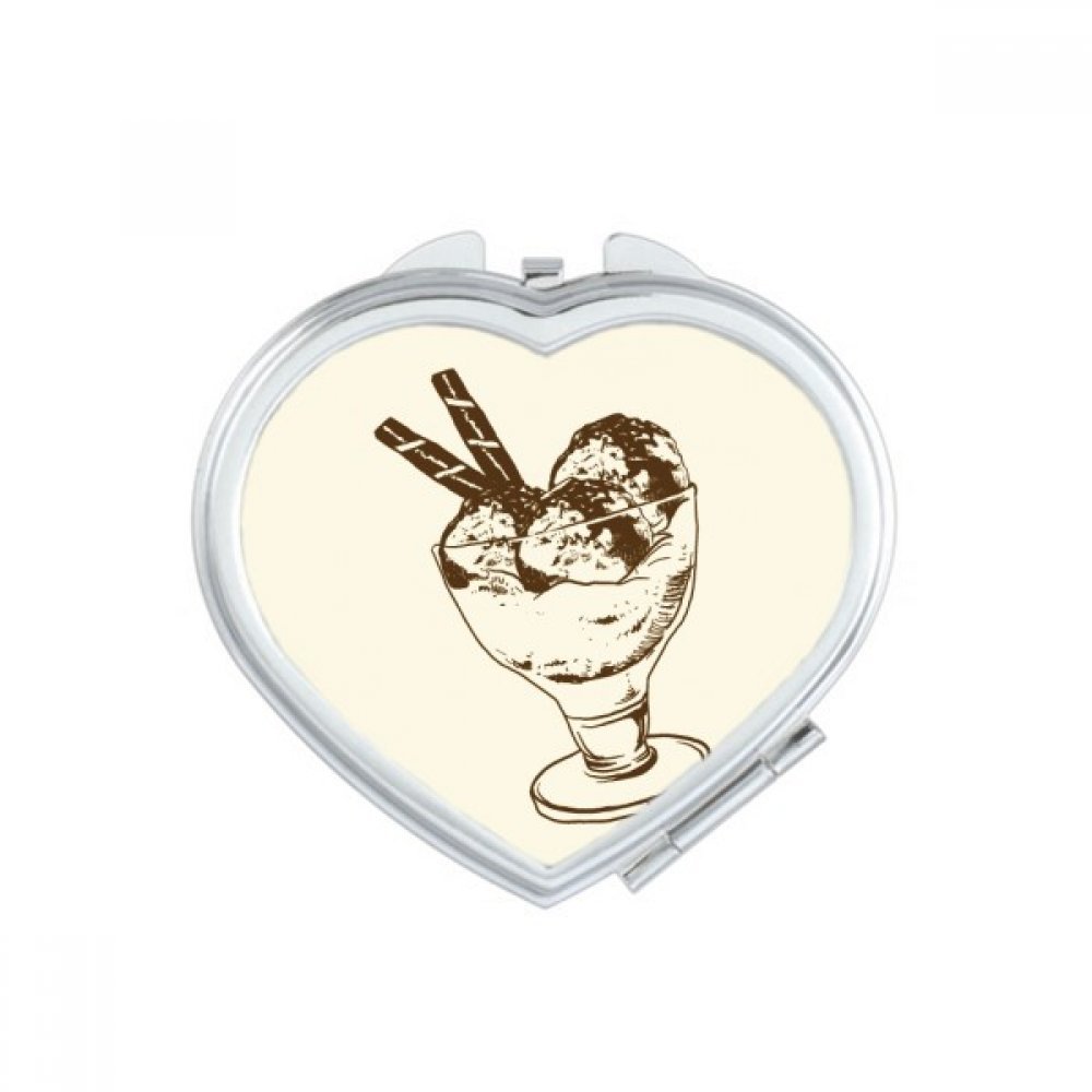 Miroir de poche mignon chocolat et glace : double face précis pour retouches