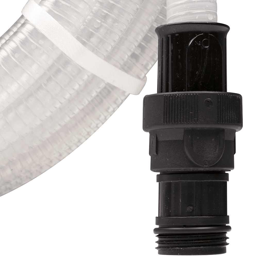 Mangloder - Manguera de aspiración de PVC transparente con conexiones de PVC, 1 pulgada, 10 m, diámetro interior de 0,9 pulgadas, 6 bar, con válvula de pie y colador para bombas de jardín y plantas de