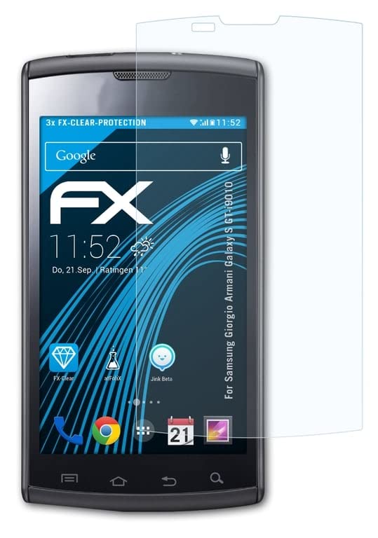 atFoliX Film Protection d'écran Compatible avec Samsung Giorgio Armani Galaxy S GT-i9010 Protecteur d'écran, Ultra-Clair FX Écran Protecteur (3X)