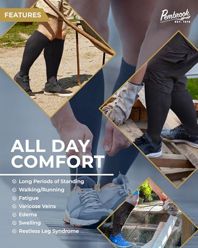 Pembrook 3 Pairs Plus Size Compression Socks Wide Calf - Knee High Wide Calf Compression Socks | Circulation Support Socks4