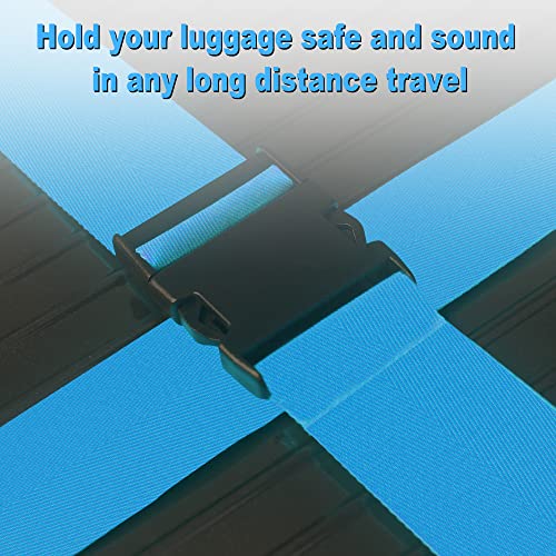 Image of Luggage Straps for Suitcases TSA Approved Travel Belt 4 Pack by Chelmon(Sky Blue)
