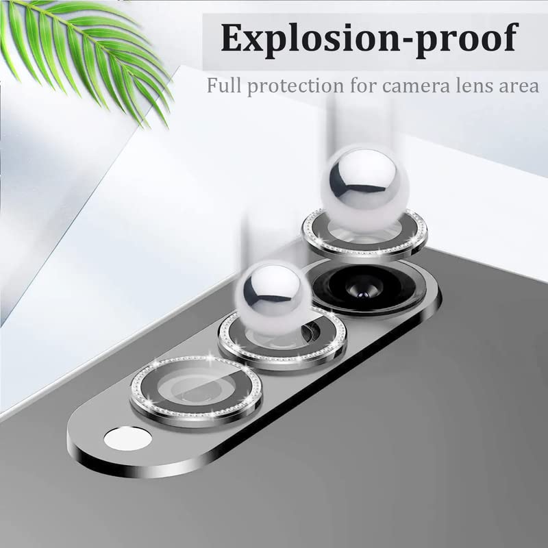 Image of Diamond Camera Lens Protector for Samsung Galaxy Z Fold 4, Metal Individual Ring 9H Tempered Glass Screen Camera Protection Cover for Z Fold 4 5G, Gold Diamond