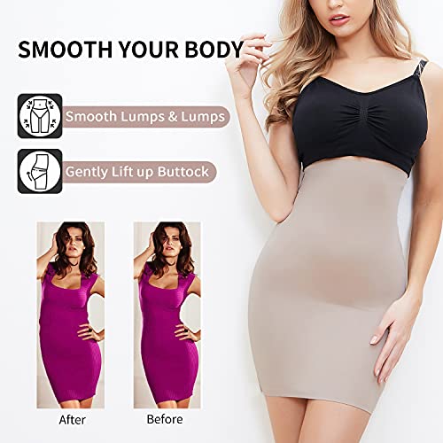 MISS MOLY Seamless Slips for Women Under Dress High Waist Shapewear Dresses Tummy Control Skirt Body Shaping Smoother2