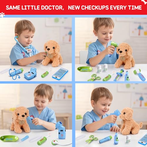 Image of Meland Doctor Kit for Kids with Puppy, Pretend Play Toy Gift for Ages 3-6 | A wonderful gift for toddler kids, everything need for little doctors,encourage caring through role play, simple to store