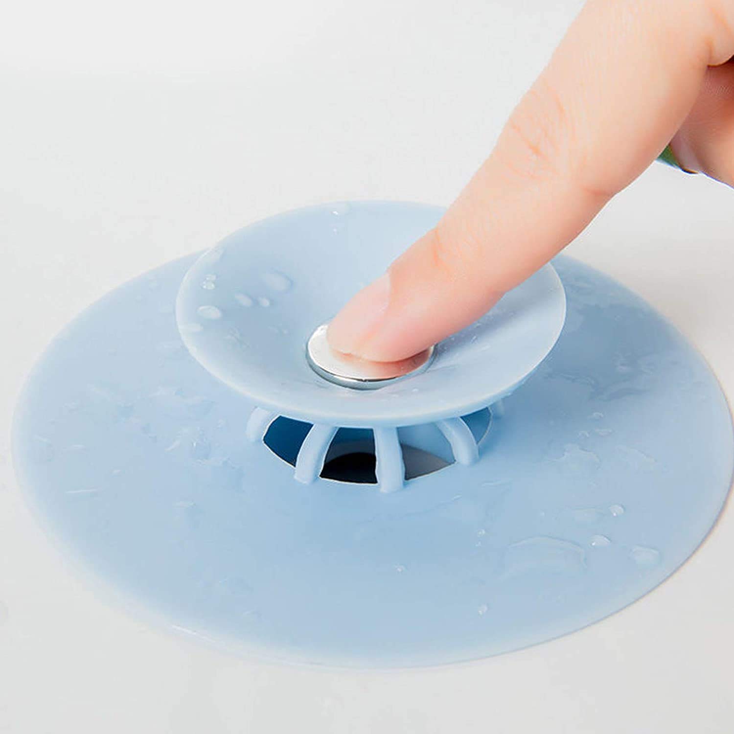 SHIDHMI 2 Pic Universal Stopper & Strainer,Strainer & Drain Collapsible Silicone Kitchen Sink Drain Stopper, Catches Food Particles & Debris Hair Strainer Silicone Bathtub Laundry (Pack of 2, Blue) (B0982ZL7RH) Amazon Price History, Amazon Price Tracker