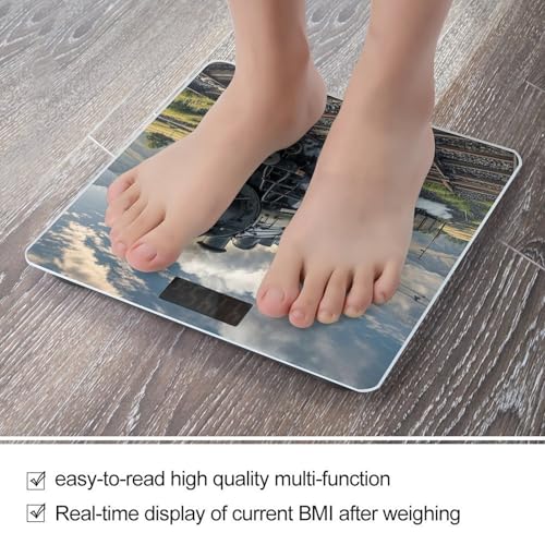 Báscula digital de baño con diseño loco de vapor miniatura 5