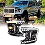 AKKON - For 2018-2020 Ford F150 F-150 Truck LED DRL Tube Black Projector Headlights With Sequential Turn Signal