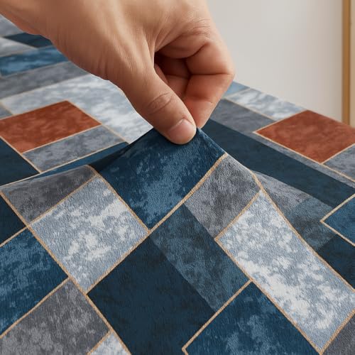 Image of BSB HOME Luxury Warm Winter Elastic Fitted Bedsheet with 2 Pillow Covers - Ultra Soft Flannel Velvet Touch, Cozy & Wrinklefree lintfree Size - 78x72+10 Inches, Checks Teal Blue & Grey