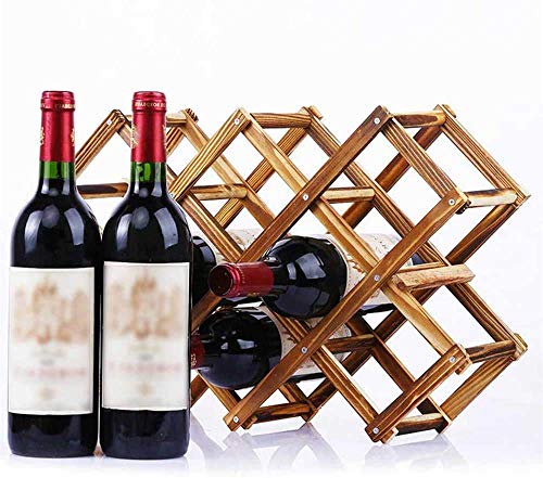 qiuqiu Soporte de Madera para 10 Botellas de Vino Plegable miniatura 2