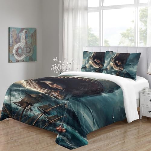 Ensemble de literie requin blanc 3 pièces pour lit simple - 5