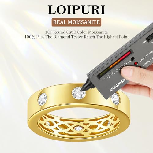 Moissanite Wedding Bands for Women, D Color VVS1, 14k Gold Plated Eternity Engagement Ring Non Tarnish 5mm Wide, Anniversary Birthday Mothers Day Gifts4