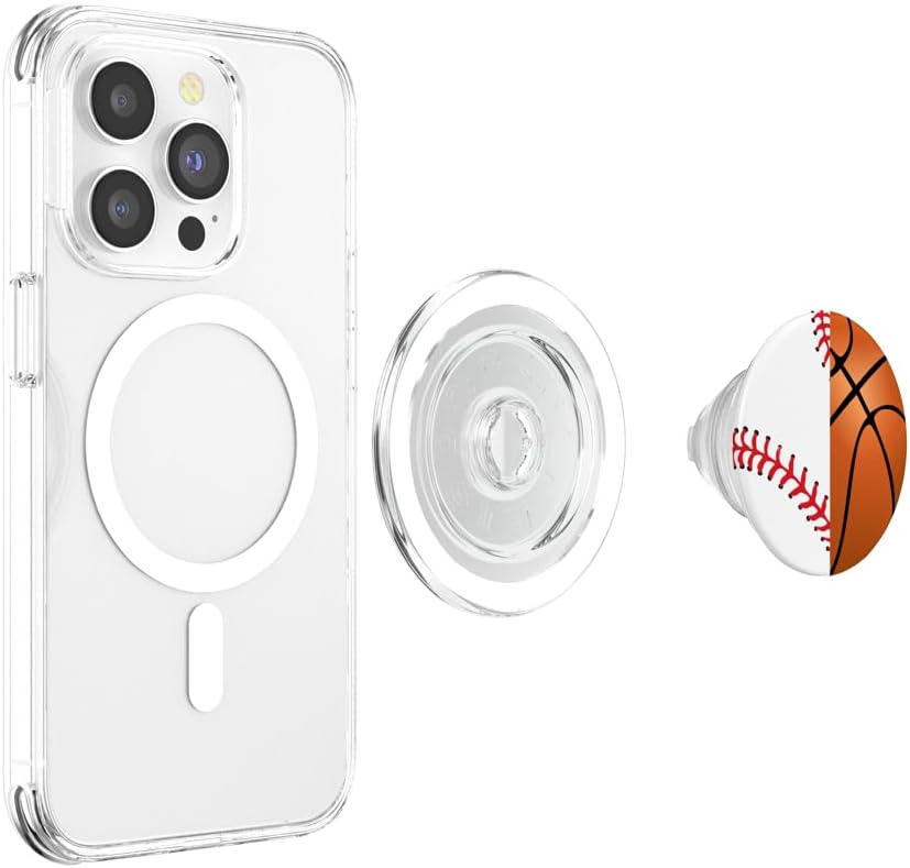 Split Basketball Baseball Fan Gifts Sports Fan PopSockets MagSafe PopGrip for iPhone