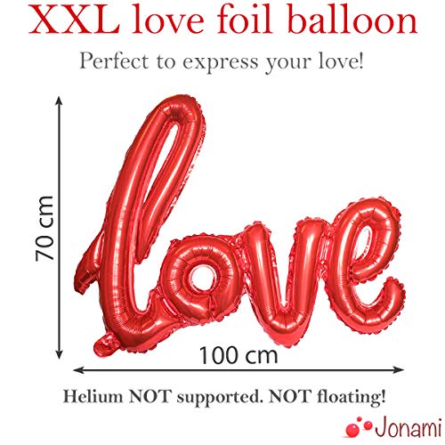 Romantic XXL Love Balloons Set, 6 Heart Helium Foil Balloons - Image 3