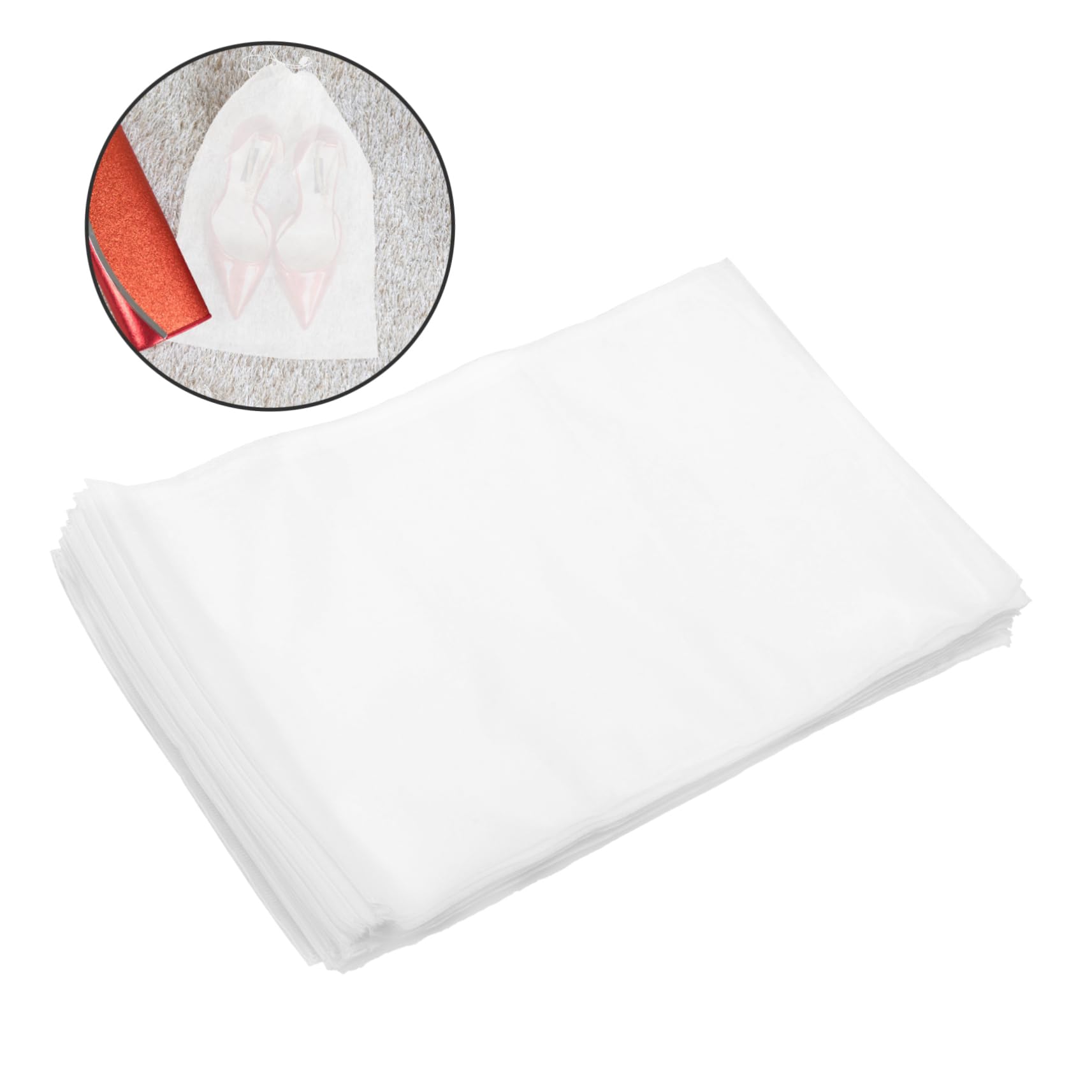 Sacchetti per Scarpe da Viaggio Borsa Porta Scarpe Grande Bianco 50 Non Tessuto per Stoccaggio e Protezione Coulisse 32x48 Cm e Stivaletti a Casa in Viaggio