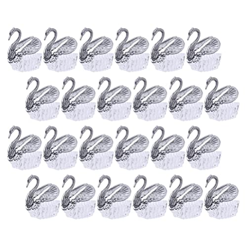 BoîTe à Bonbons Mariage EuropéEnne, 24pcs BoîTes Cygnes ArgentéEs, DéCoration De Mariage, Acrylique Boite Dragees Cygne pour Stockage Et DéCoration...