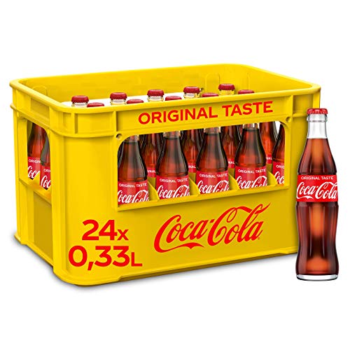 Coca-Cola Classic - koffeinhaltiges Erfrischungsgetränk mit unverwechselbarem Coke-Geschmack - koffeinhaltiger Softdrink in Mehrweg-Glasflaschen (24 x 330 ml)
