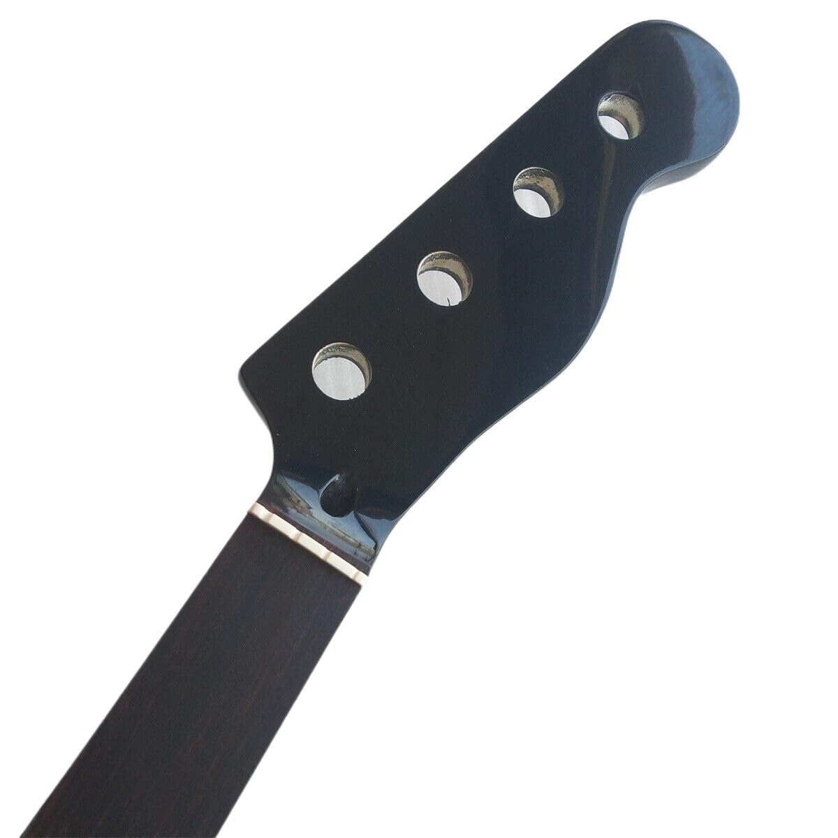 Fretless in acero 20 tasti for basso a 4 corde, manico in palissandro, nero lucido