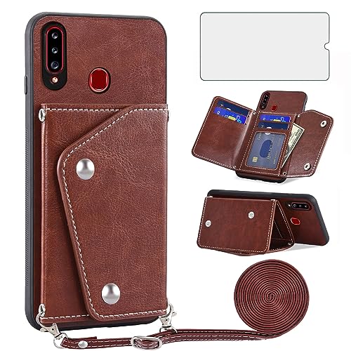 Coque Samsung Galaxy A20s protection verre trempé et porte-carte