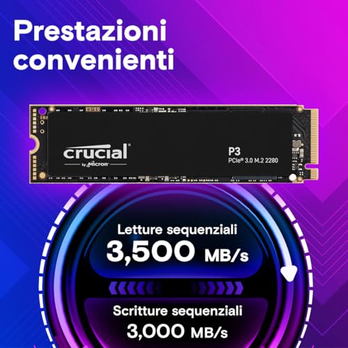 P3 4TB PCIe 3.0 3D NAND NVMe M.2 SSD, Fino a 3500MB/s - CT4000P3SSD801 Edizione Acronis - Hdd - Immagine 1