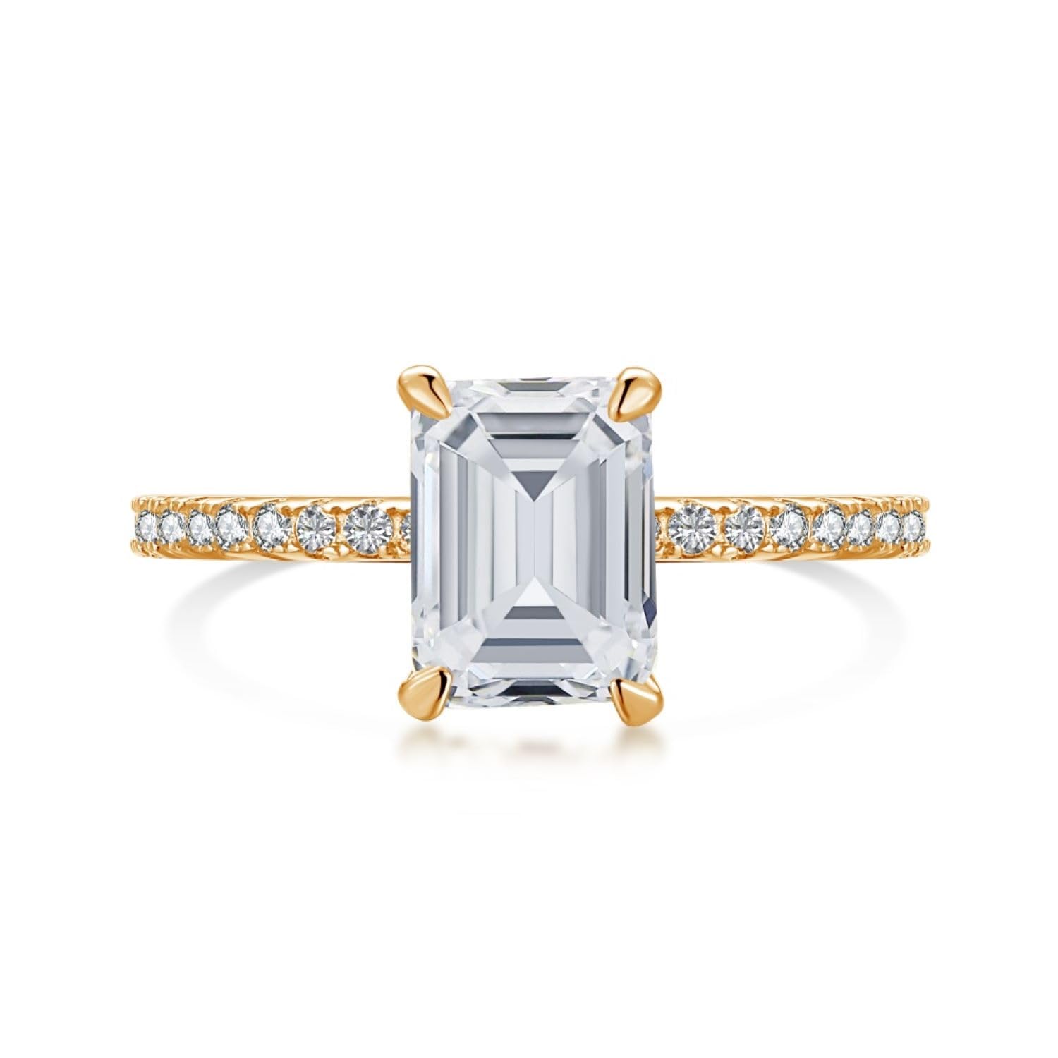MISS JO 92.5 Sterling Silver Emerald Cut Gold Plated Ring, Engagement Ring for Women, Elegant Whites Collection, Gift for women, BIS Hallmarked, Size-8 (B0CTH6F341) Amazon Price History, Amazon Price Tracker