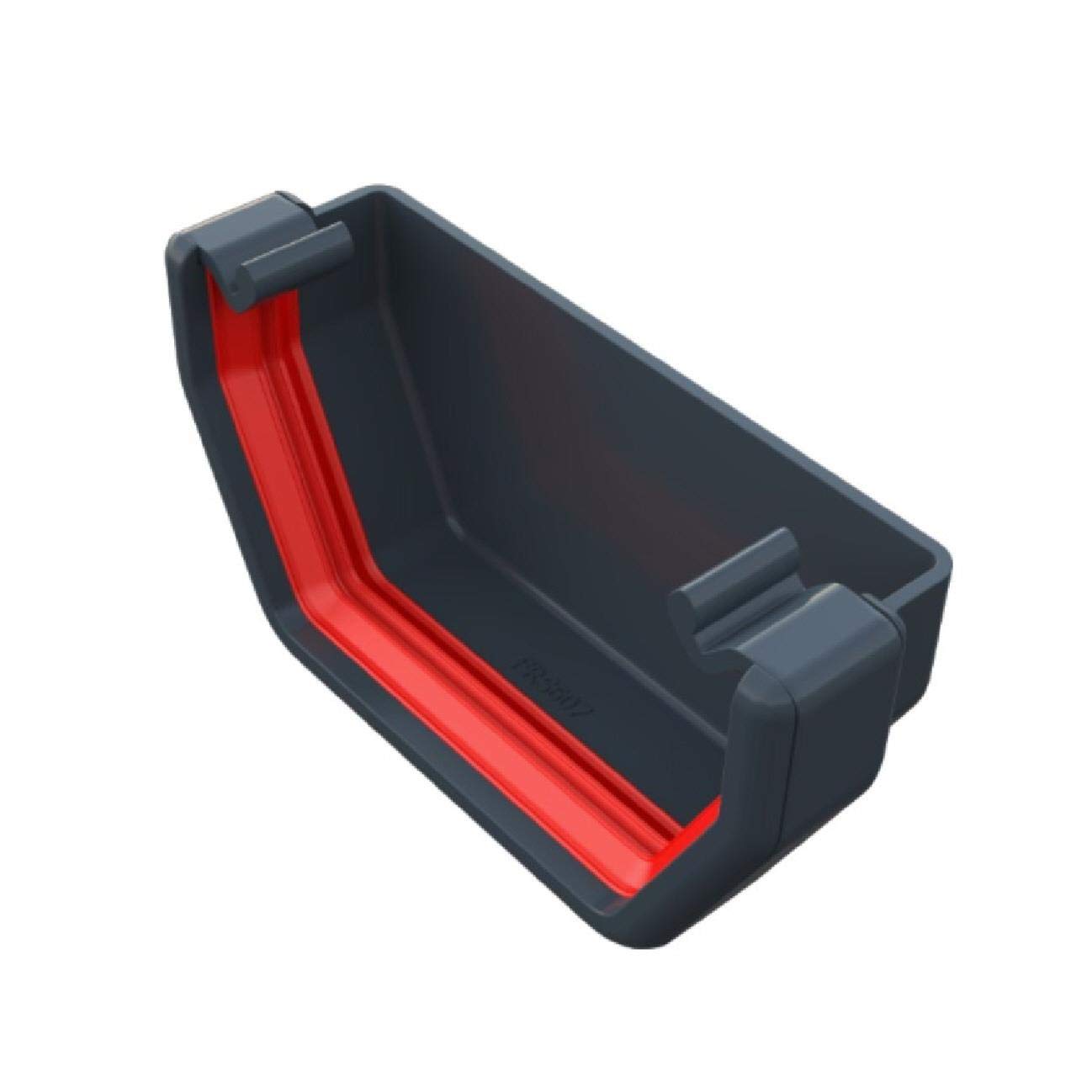 Freeflow Anthracite/Grey Square Gutter External Stop End, 114Mm Water Systems