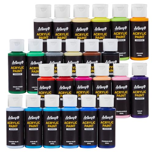 Artkey ACRYLIC PAINT-24 Paint Set - 24 Colors 2 Oz/59 Ml Acrylic Paints Professional Artists Painting Kit thumb #6