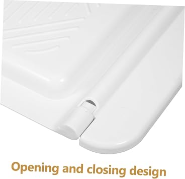 Thickened Plastic Squat Toilet Cover Lid Replacement with Anti-slip Surface Heavy Duty Squatting Pit Toilet Lid for Bathroom Restrooms White