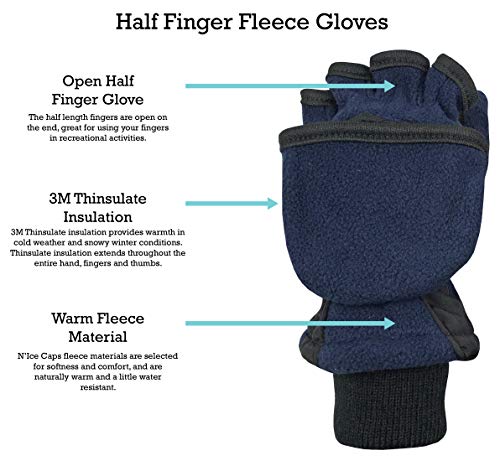 N'Ice Caps Kids Fingerless Glove Mitten Converter Winter Warm Thinsulate Lined3