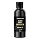 Shuttle Art Black Fabric Paint, 4 oz(100 ml) Fabric Paint for Clothes Permanent, Non-Toxic Textile Paint for DIY Arts & Crafts, T-Shirts, Shoes, Jeans, Ideal for Base Coverage, Blending & Detailing