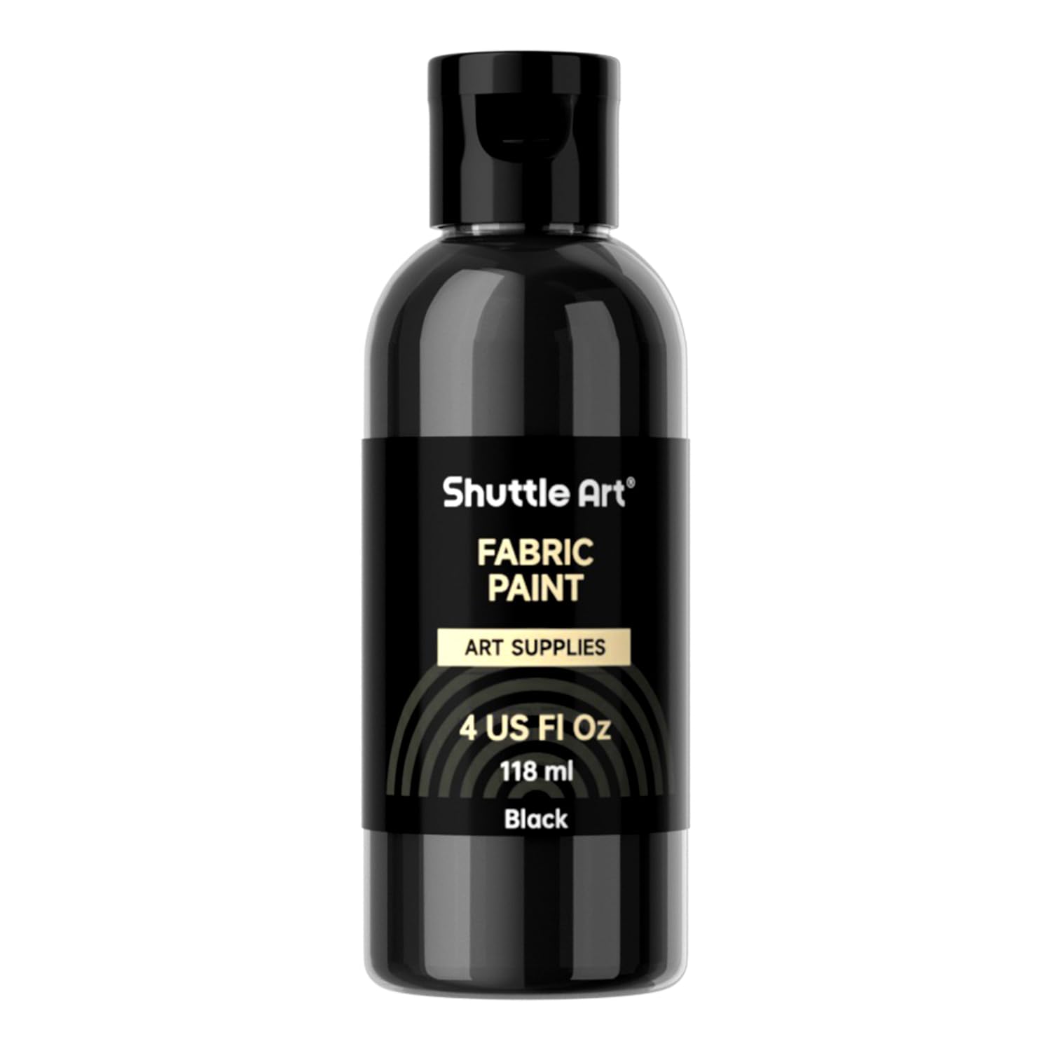 Shuttle Art Black Fabric Paint Permanent for Clothes, Fabric Paint Set (4oz, 118 ml) Ideal for Base Coverage Non-Toxic Waterproof Textile Paints for T-Shirt, Shoes, Bag, Jeans
