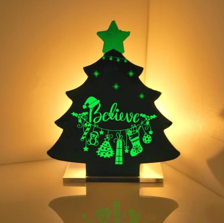 Miniatura 3 de DGAGA Plantillas de serigrafía autoadhesivas de Navidad, plantillas de serigrafía Believe, transferencias para manualidades, regalo de Navidad,