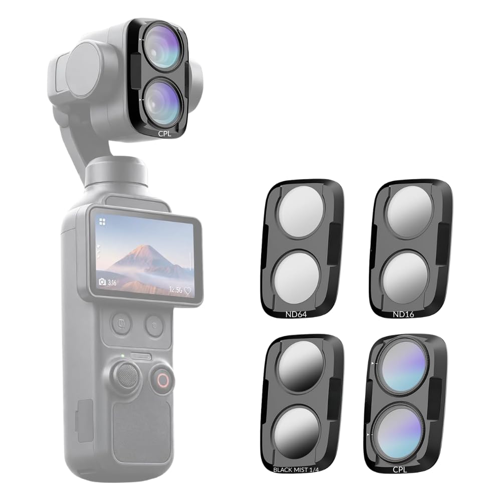 yantralay ND/CPL Filter Kit Compatible with D JI Os mo Pocket 4 Pro | Snap-On Lens Filter Set CPL + Black Mist ¼ + ND16 + ND64 | D JI Os mo Pocket 4 Pro Accessories-image-38