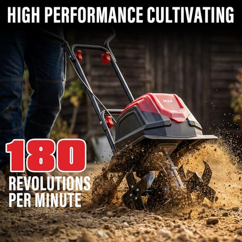 MZK 40V 12-inch Cordless Garden Tiller, 12In Width and 8.6In Depth Garden Rototiller,Battery Powered Garden Cultivator for Lawn/Gardening/Soil Cultivation(2 * 4.0Ah Battery&Charger Included),TC12D02 - Thumbnail 4