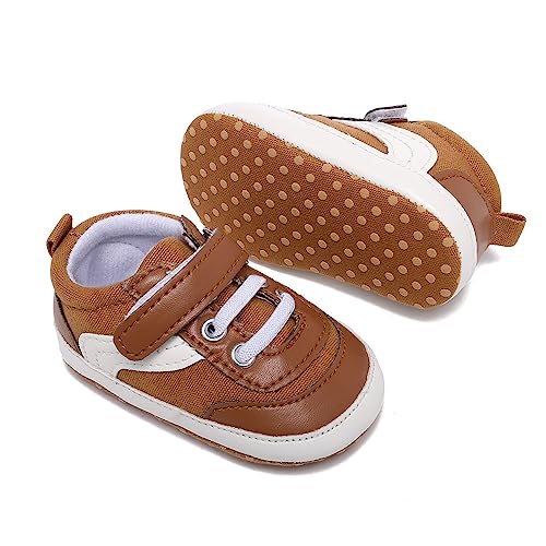 Image of Clowora Unsex Baby Boys Girls Canvas First Walkers Shoes,Newborn Infant Non Slip Soft Sole Crib Casual Sneaker