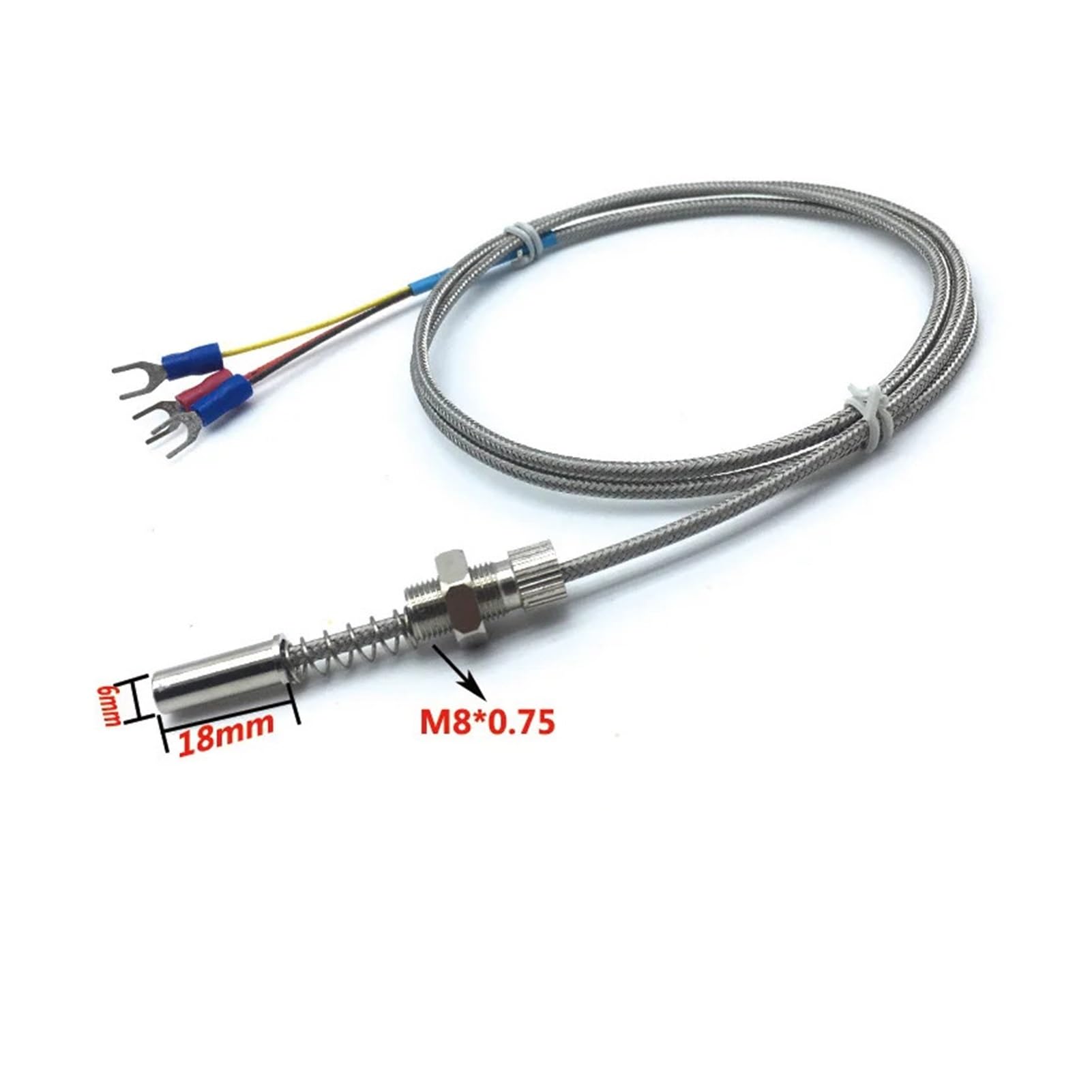 Pt100 - Resistencia térmica de cara final, resistencia a altas temperaturas, impermeable, sensor de temperatura plana de superficie fija roscada 420 °C (PT100 (M10 x 1) L6 M)