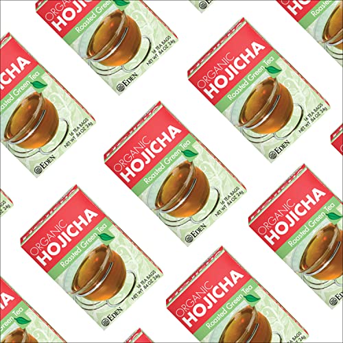 Eden Hojicha Organic Roasted Green Tea, Low Caffeine, Japanese, 16 Unbleached Manila Tea Bags Per Box (3-Pack) #TOP5
