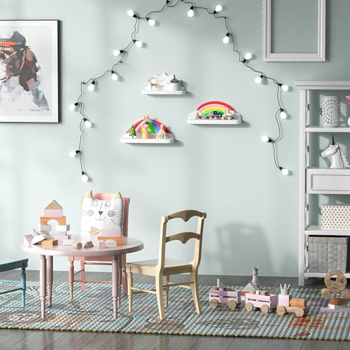 Veluckin Floating Shelves For Kids Room Nursery Wall Decor Display Compact Style For Livingroom Bedroom Bathroom,3 Pack,C1 thumb #1