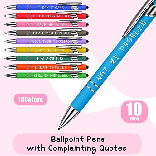 Chrisfall 10 Pieces Ballpoint Pens Office Inspirational Quotes Snarky Screen Touch Stylus Pen Encouraging Scriptures, Black Ink (Vivid Color,Negative Verse) #TOP1