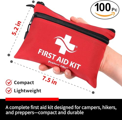 Protect Life Survival First Aid Kit for Home/Business, Camping Survival Kits | Mini Travel First Aid Kit | Camping Equipment | Small Kits for Car | Outdoor Emergency Survivals Pack - 100pcs - Image 6