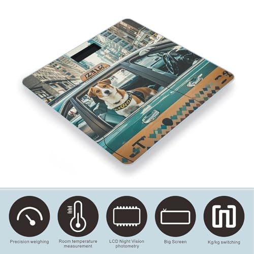 Báscula digital para baño con pantalla LED clara miniatura 3