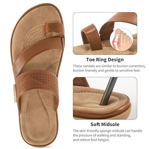 Womens Flats Sandals Shoes 2025: Comfortable Casual Slides Summer Walking Flip Flops for Vacation Beach3
